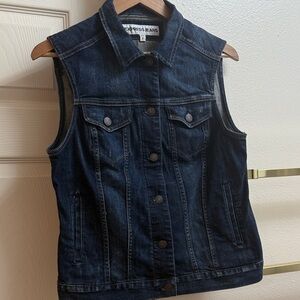 Express Dark Blue Denim Vest